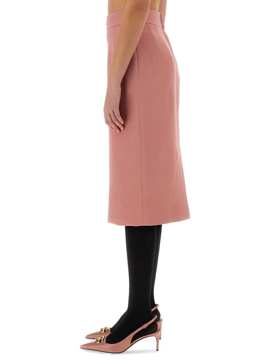 DOLCE & GABBANA Slim Fit Longuette Pencil Skirt