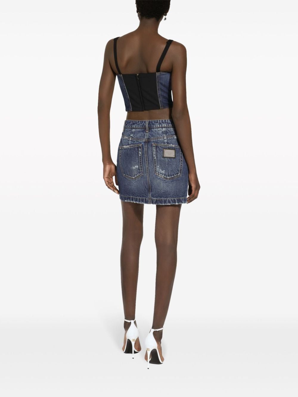 DOLCE & GABBANA Distressed Denim Mini Skirt for Women