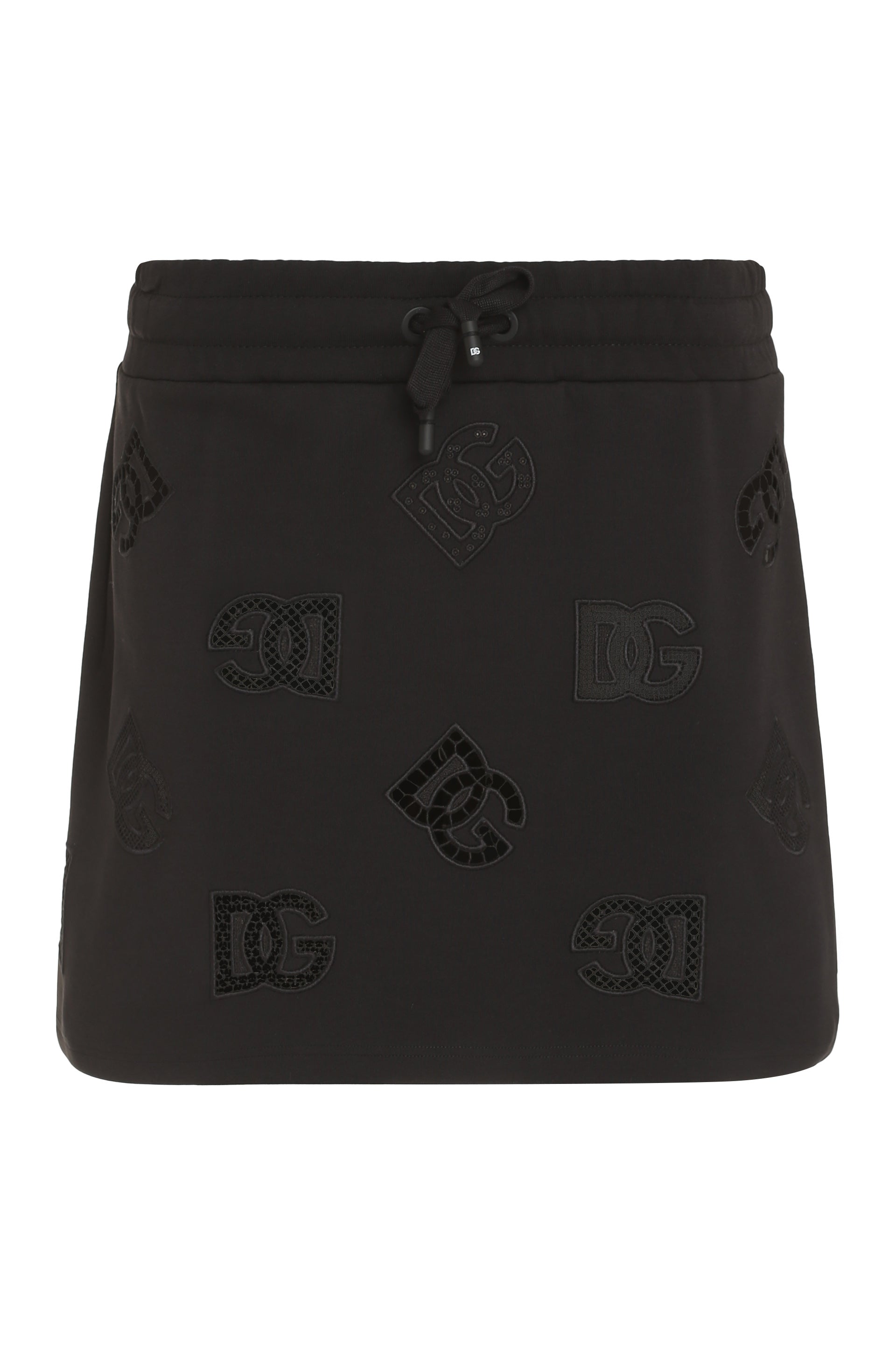 DOLCE & GABBANA Embroidered Logo Cotton Mini Skirt