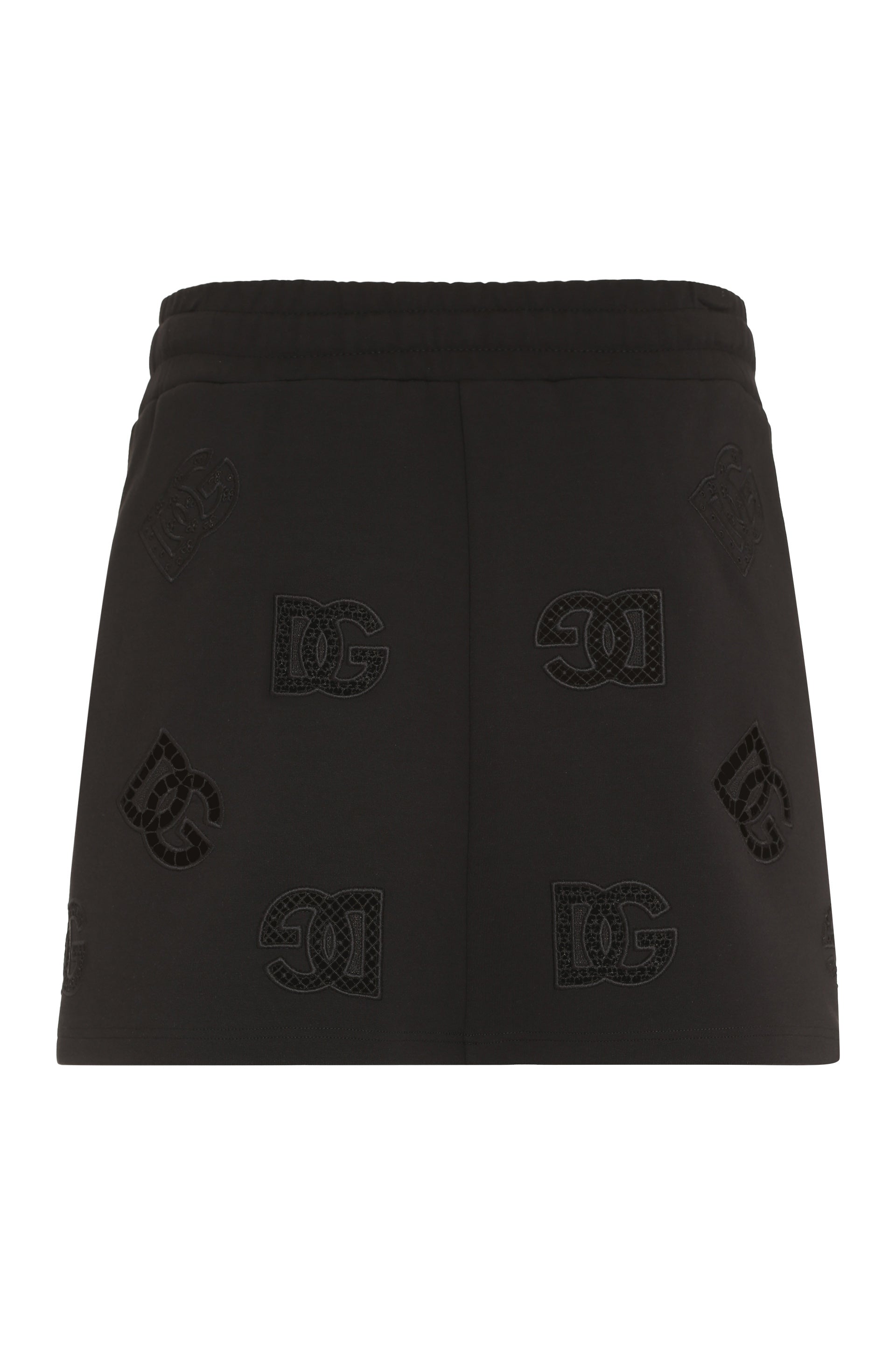 DOLCE & GABBANA Embroidered Logo Cotton Mini Skirt