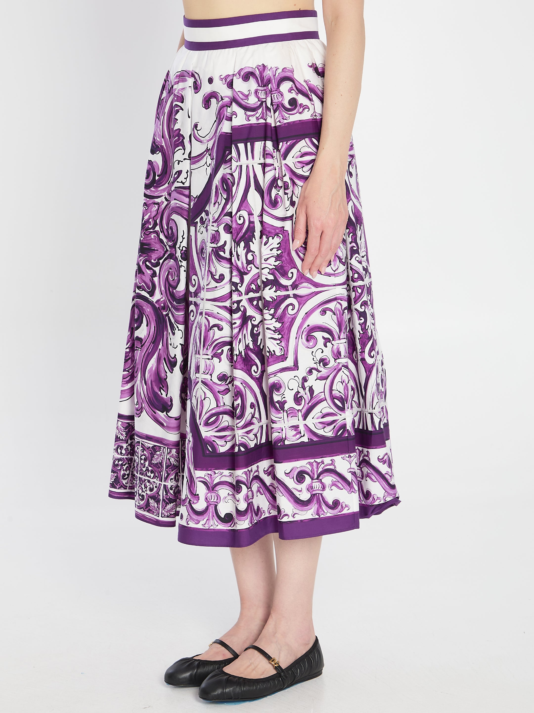 DOLCE & GABBANA Majolica Print Mid-Length Skirt