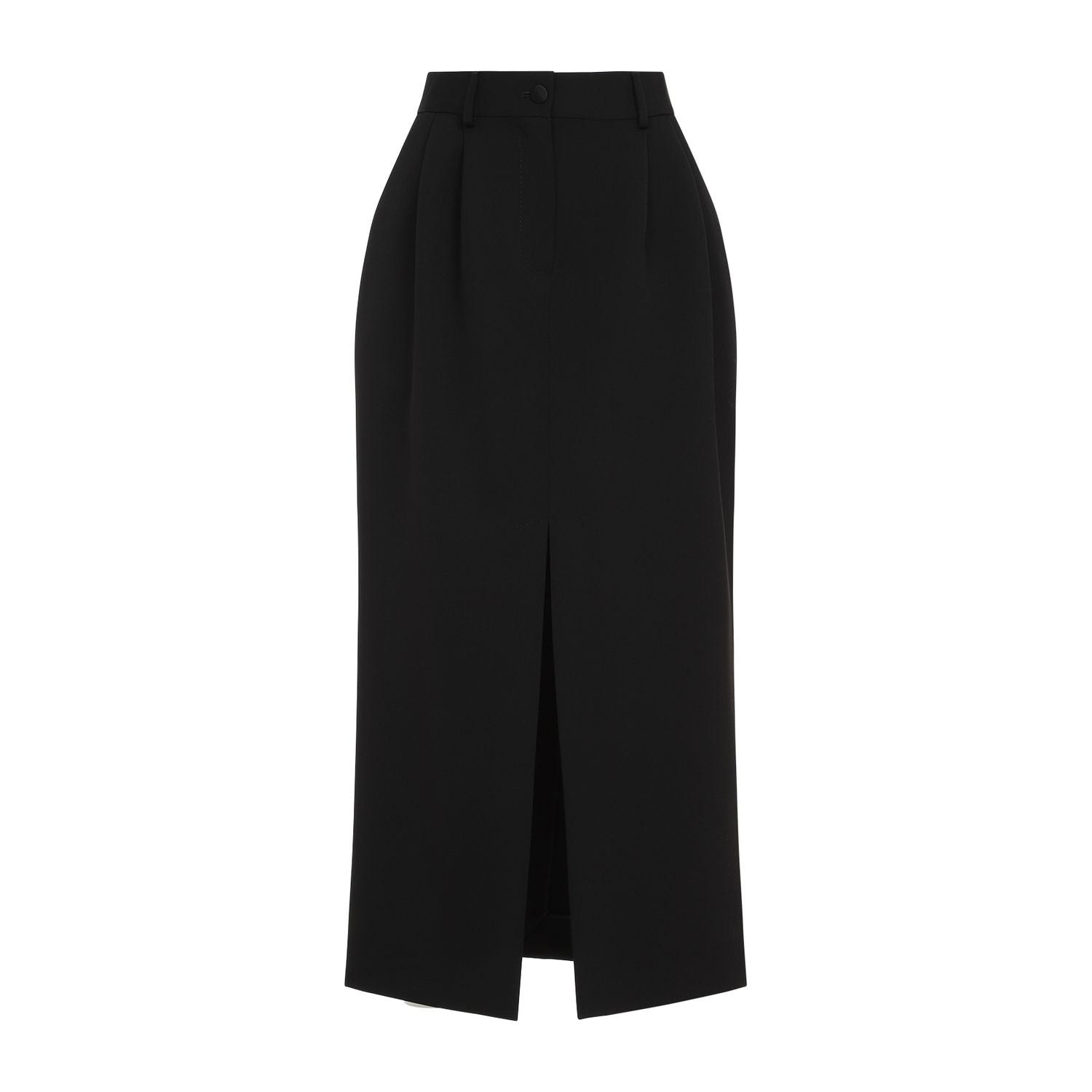 DOLCE & GABBANA Tailored Gabardine Wool Pencil Skirt