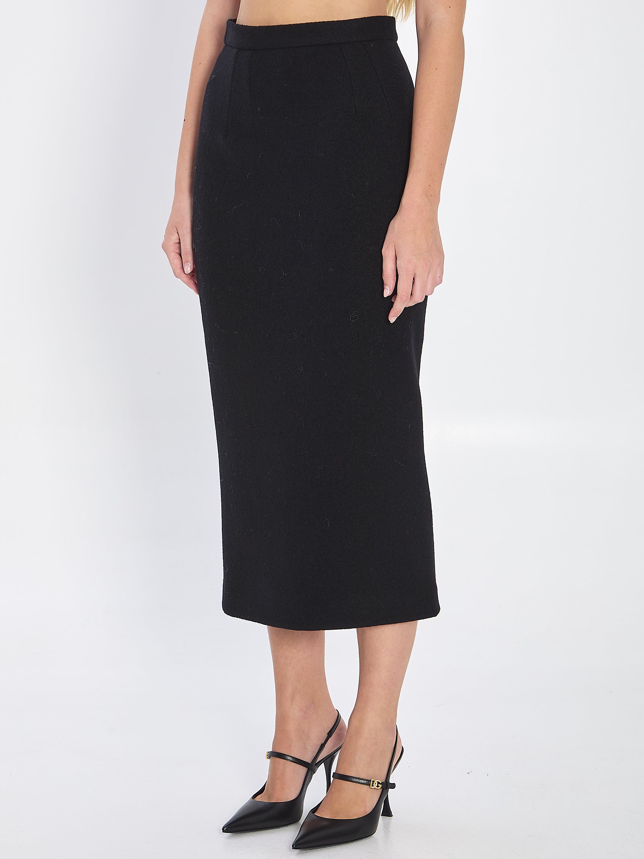 DOLCE & GABBANA Wool Midi Skirt 40 IT