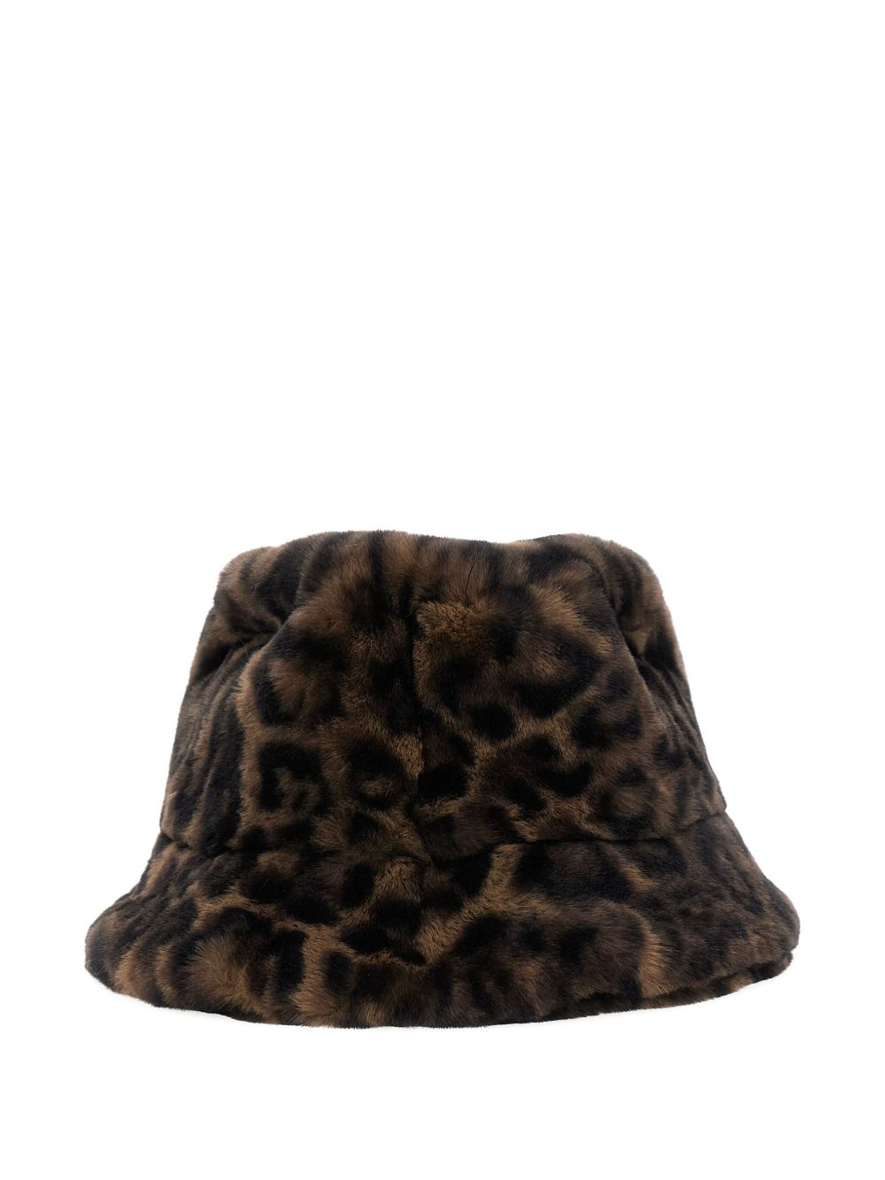 APPARIS Mini Leopard Print Faux-Fur Bucket Hat