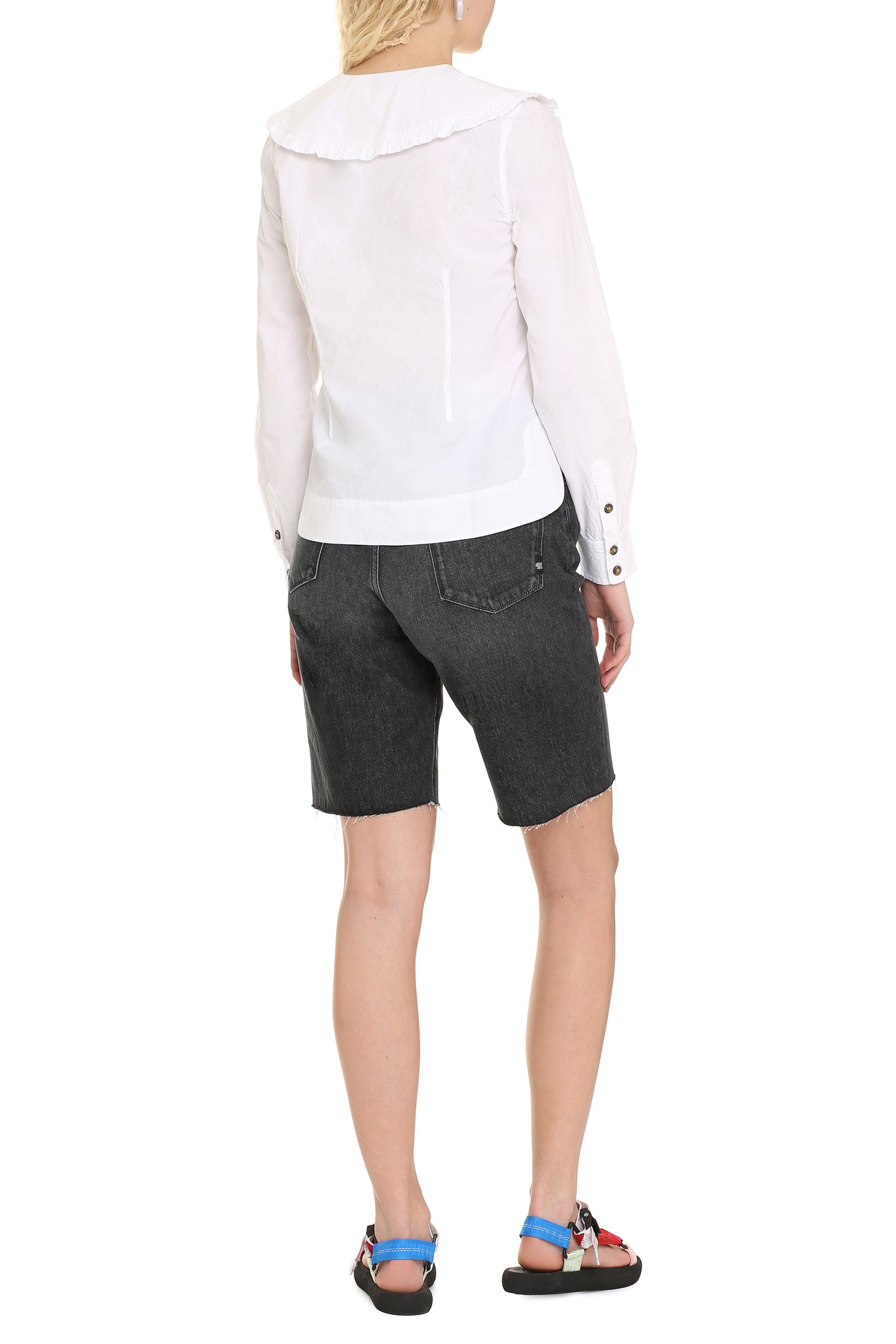 GANNI Maxi Collar Cotton Shirt