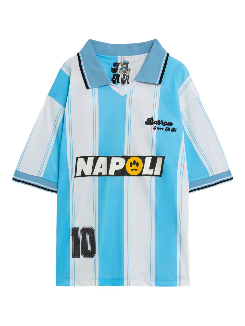 BARROW Classic Unisex T-Shirt with Napoli Print and Ribbed Collar