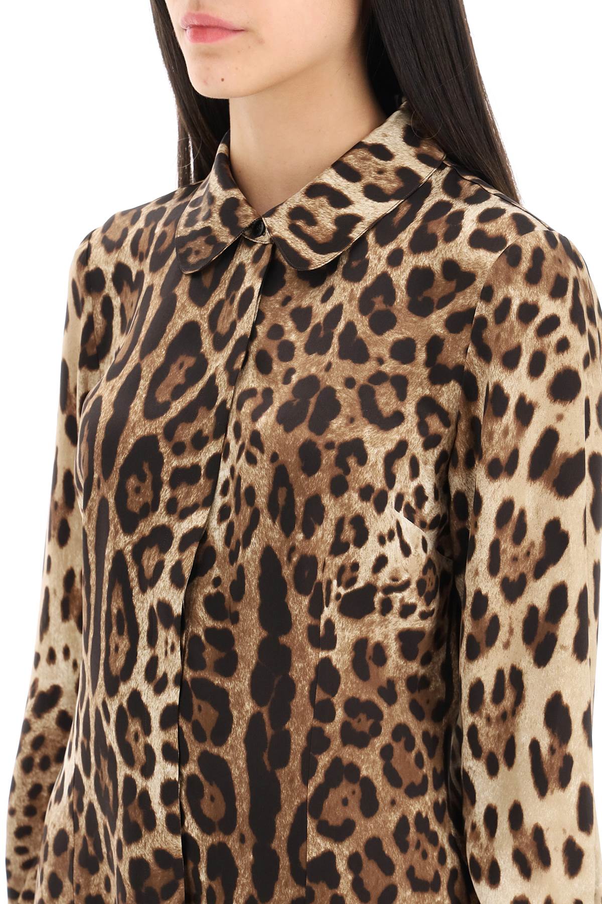 DOLCE & GABBANA Women's Animal Print Satin Shirt