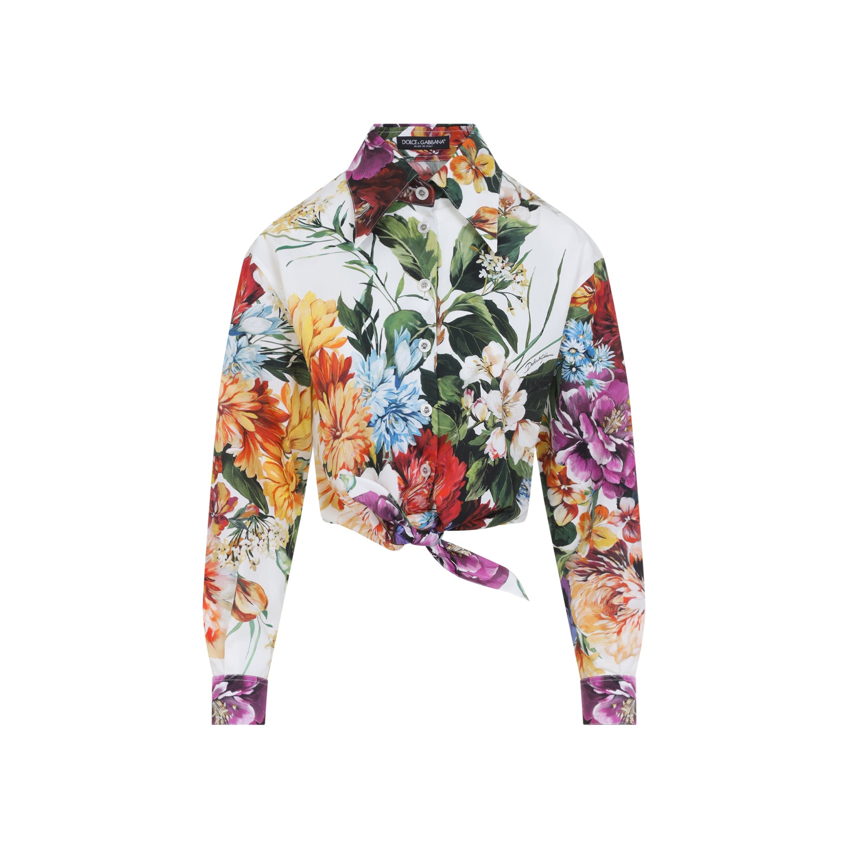 DOLCE & GABBANA Floral Bouquet Print Poplin Shirt - Size 38