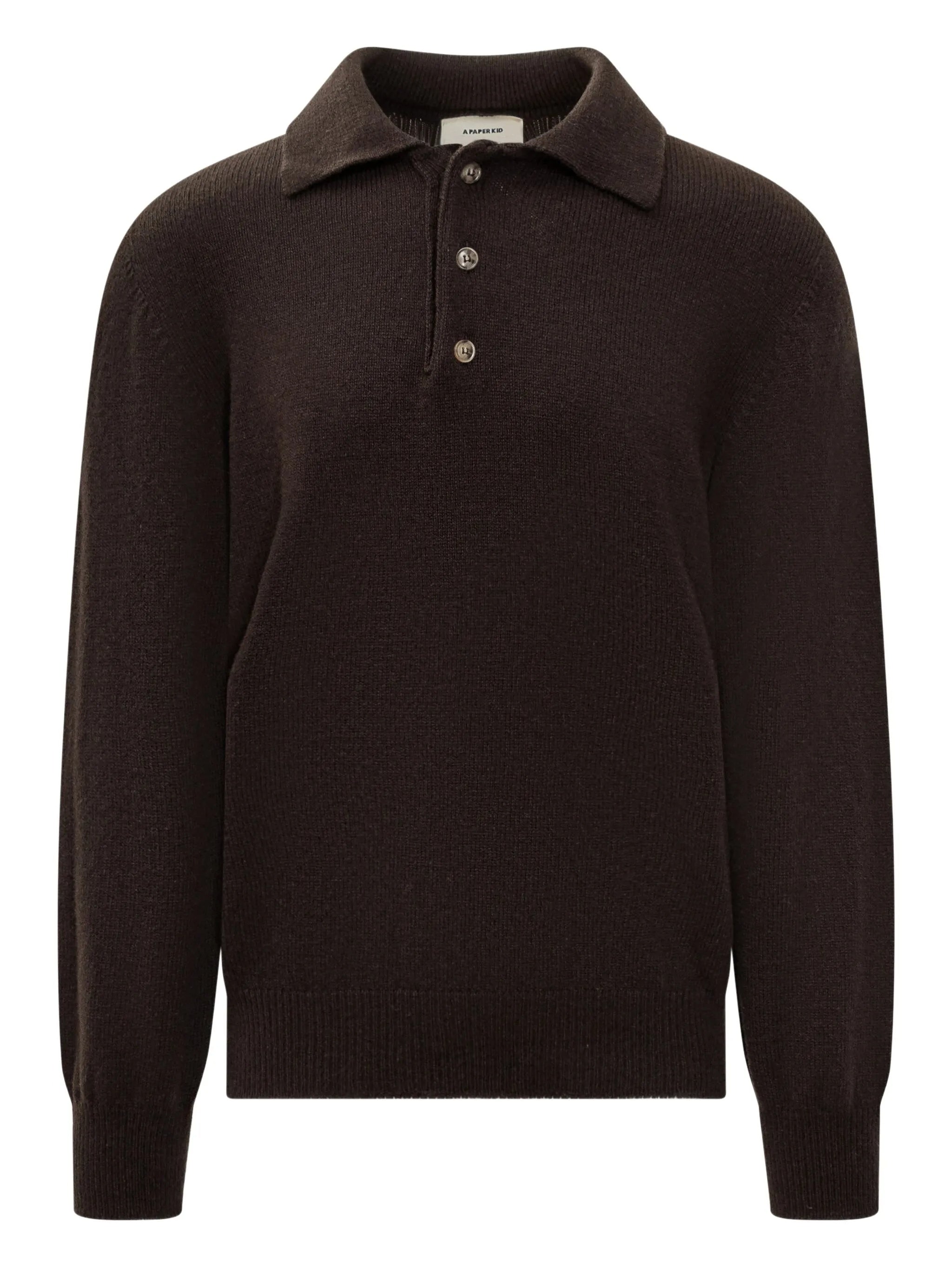 A PAPER KID Men's Merino Wool Polo Shirt