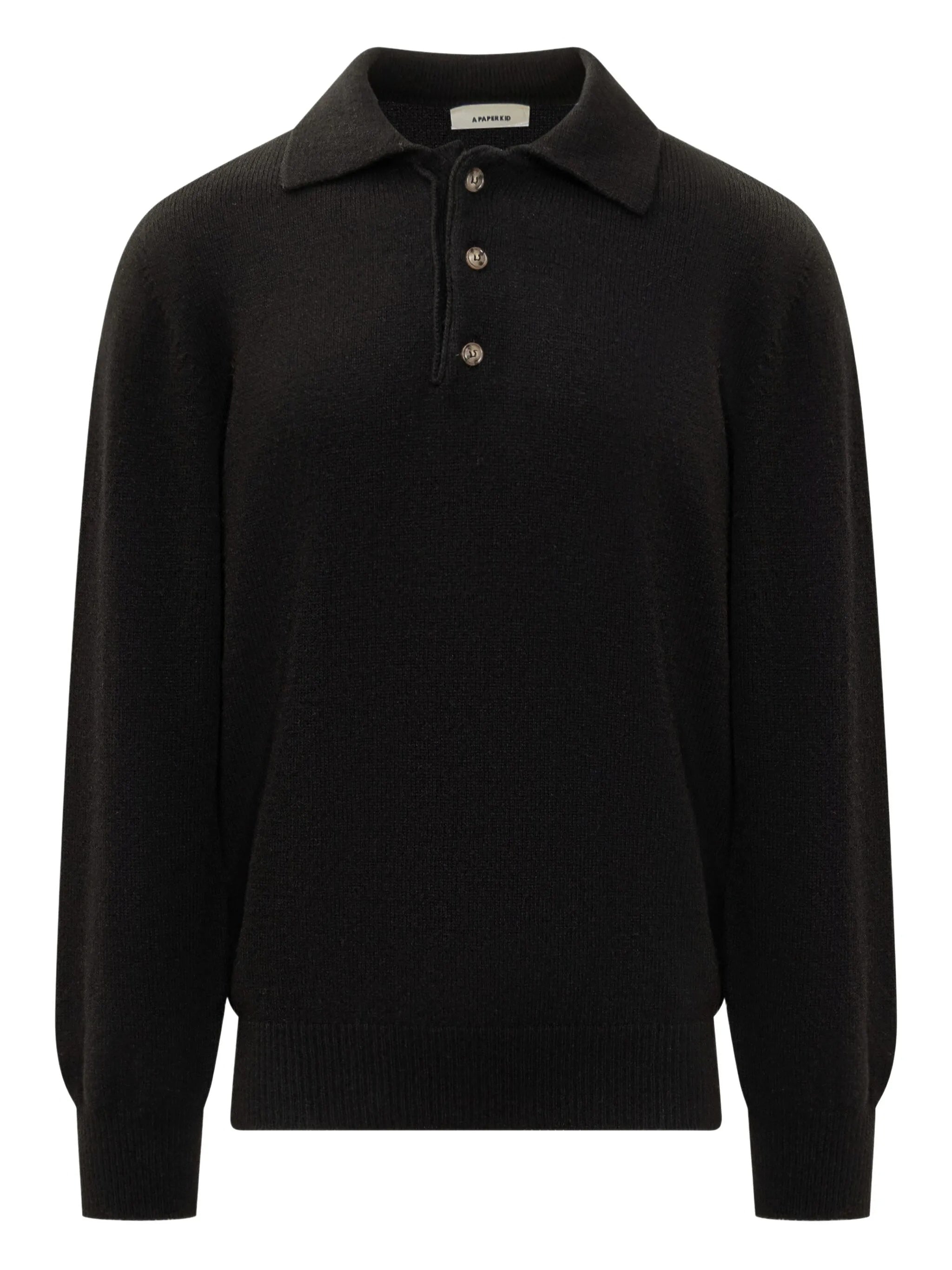 A PAPER KID Men's Merino Wool Polo