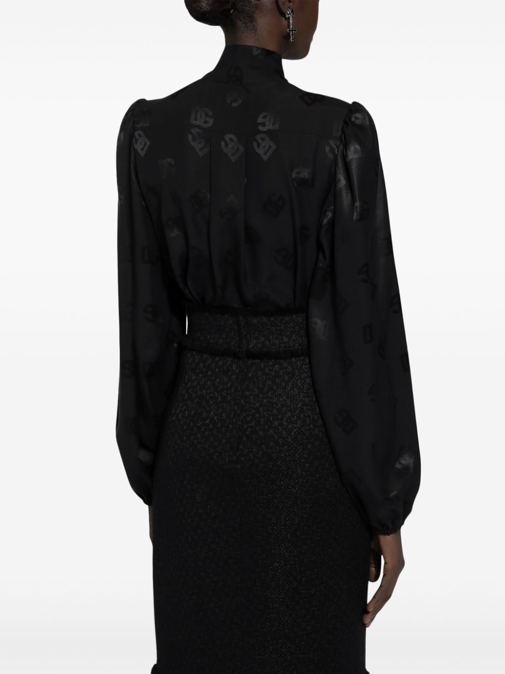 DOLCE & GABBANA Silk Charmeuse Regular Fit Shirt - Size 40