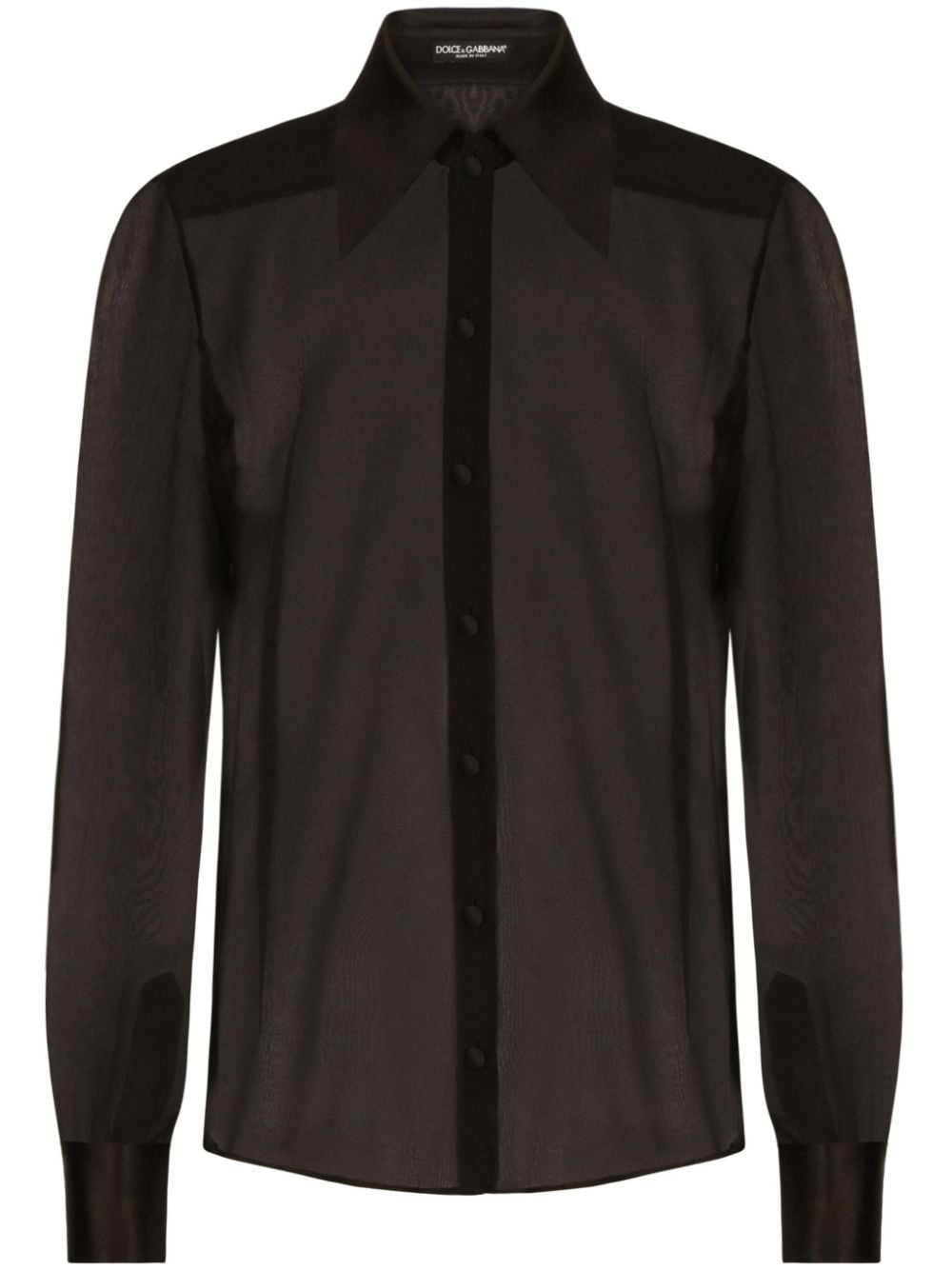 DOLCE & GABBANA Silk Blend Semi-Sheer Mesh Shirt