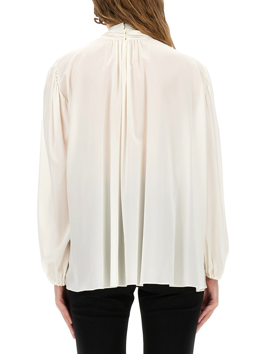 DOLCE & GABBANA Silk Shirt with Scarf - Size 40