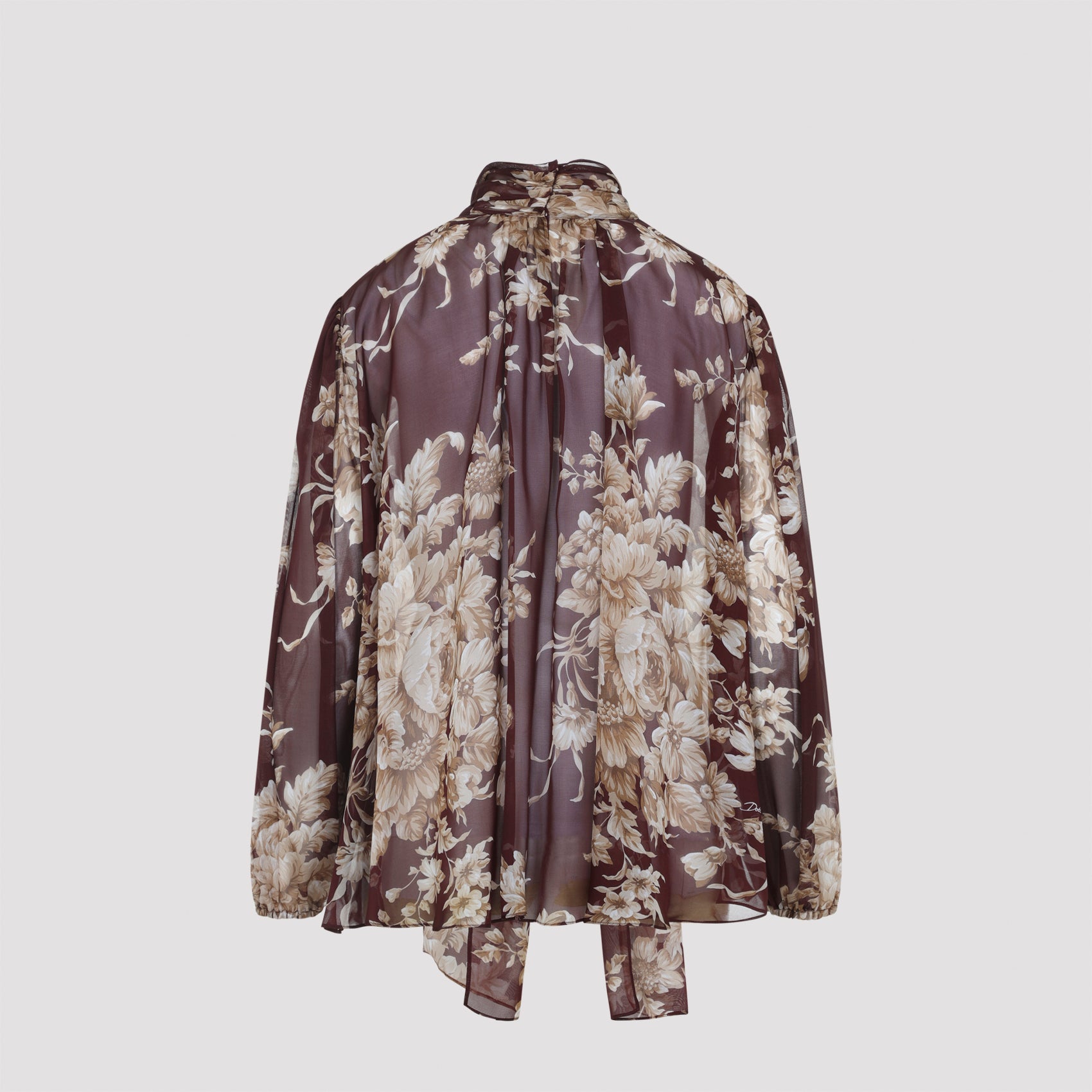 DOLCE & GABBANA Chiffon Shirt with Rose Print - Women's