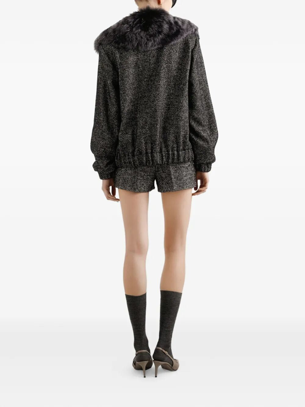 DOLCE & GABBANA Chiffon Blouse with Tie Ribbon and Wide Sleeves