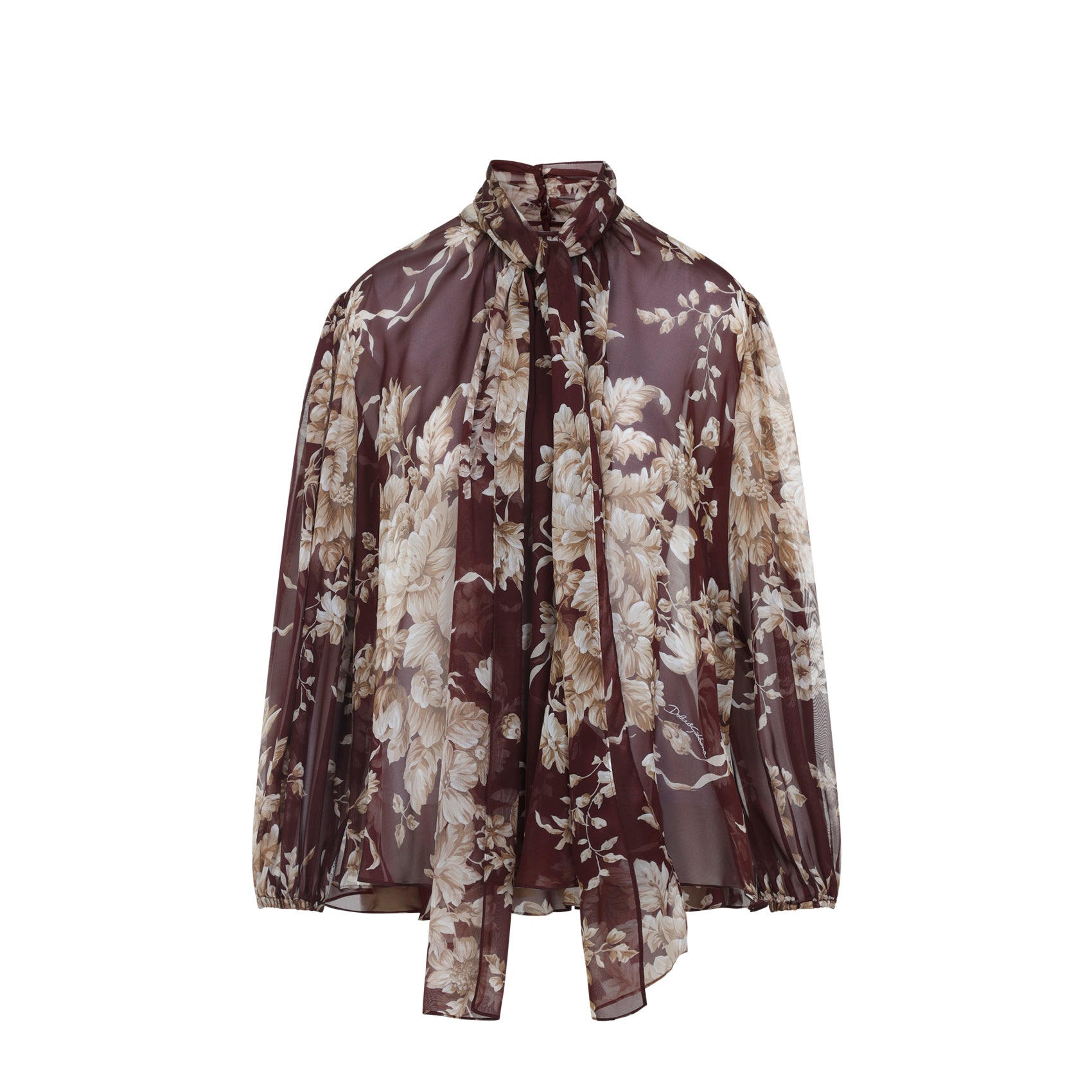 DOLCE & GABBANA Chiffon Shirt with Rose Print - Women's