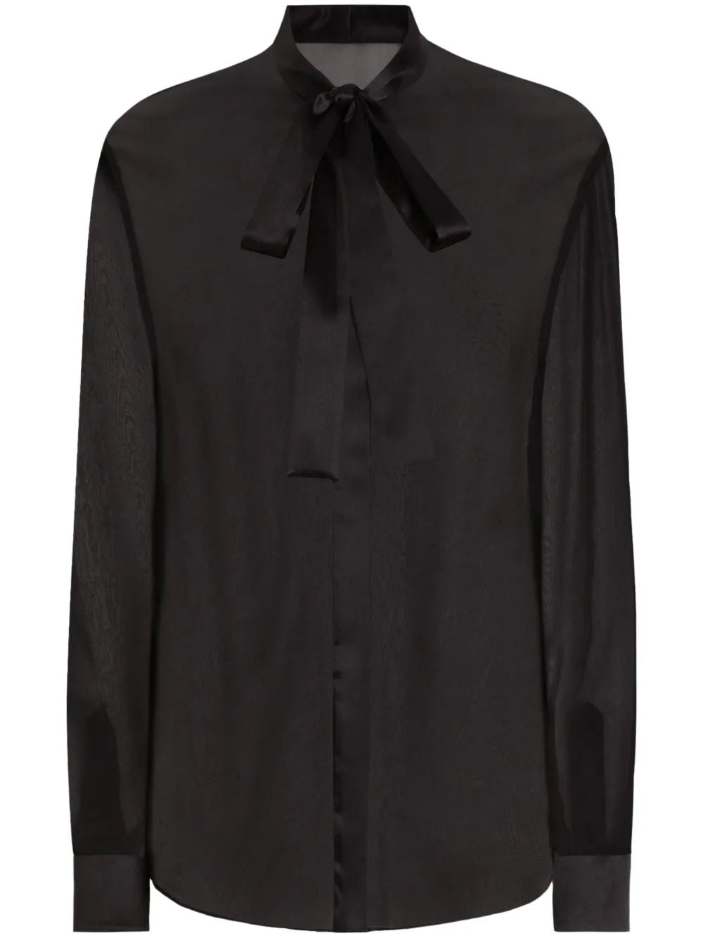 DOLCE & GABBANA Silk Button-Up Shirt with Bow
