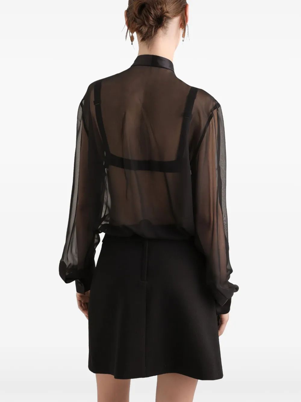 DOLCE & GABBANA Silk Button-Up Shirt with Bow