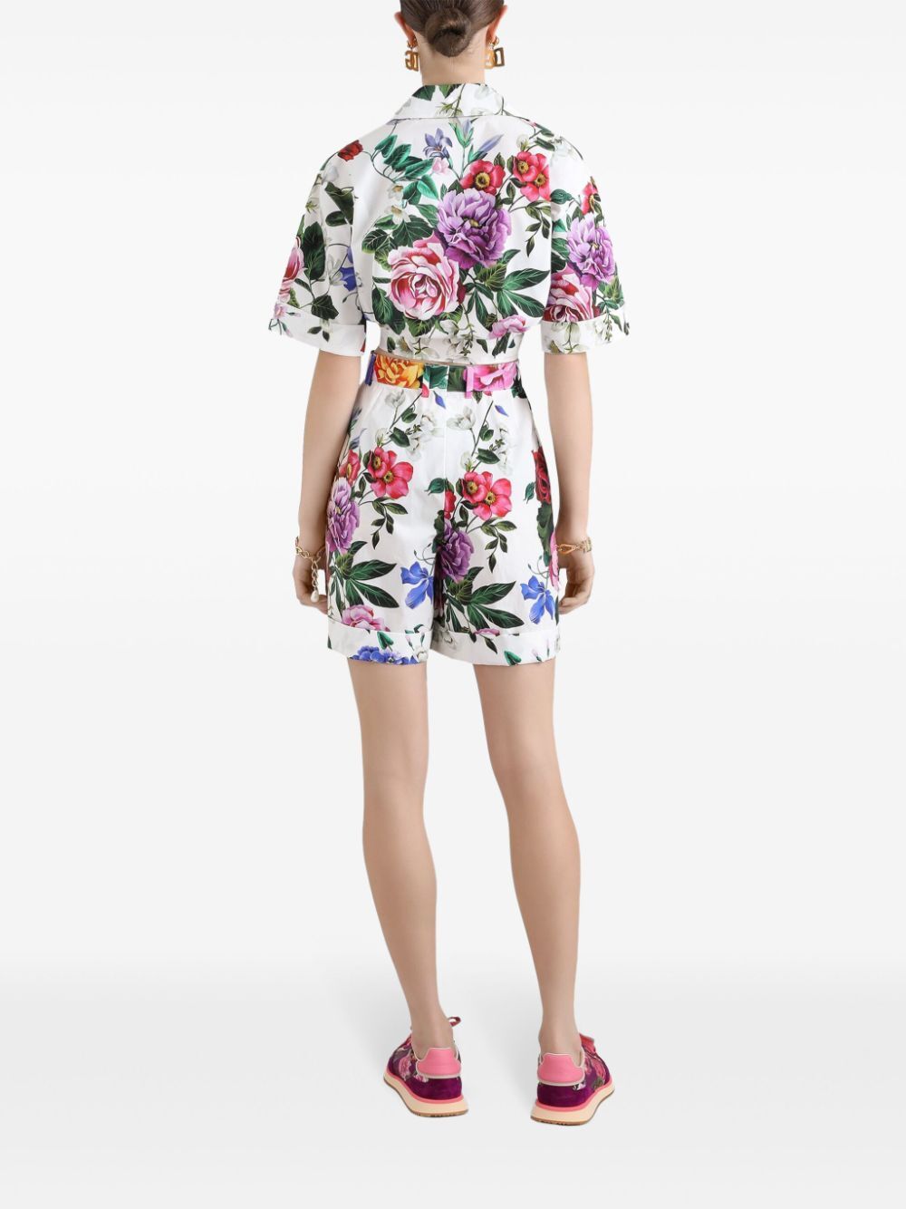 DOLCE & GABBANA Floral Print Cropped Shirt
