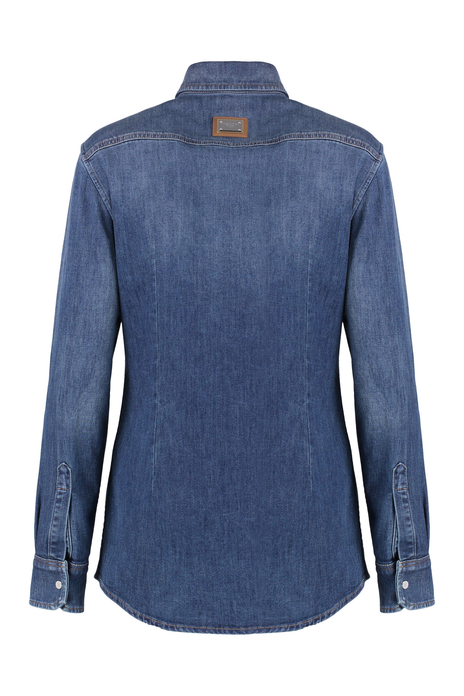 DOLCE & GABBANA Women's Denim Shirt with Contrast Stitching