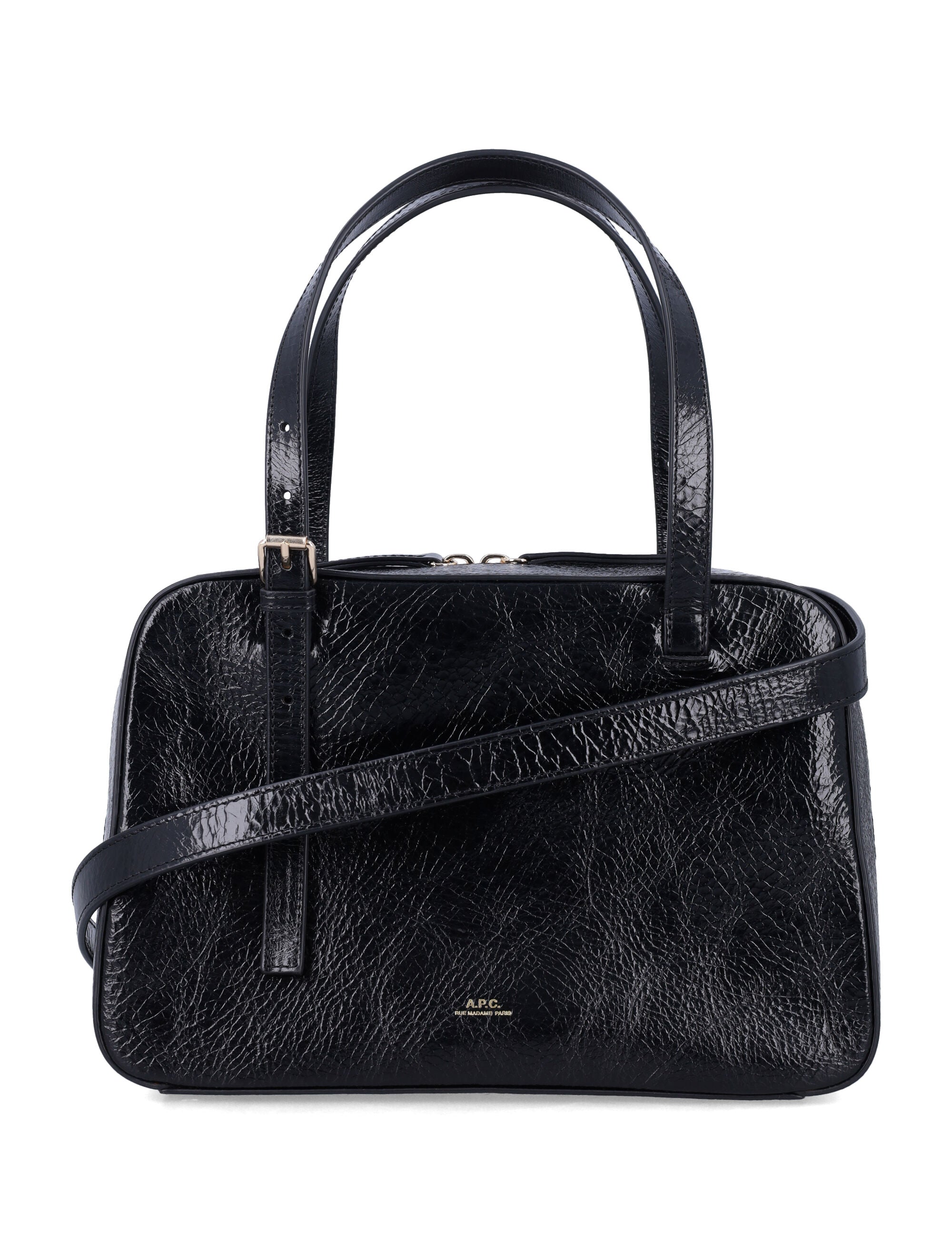 A.P.C. Mini Patent Leather Handbag - 18 cm x 28 cm x 10 cm