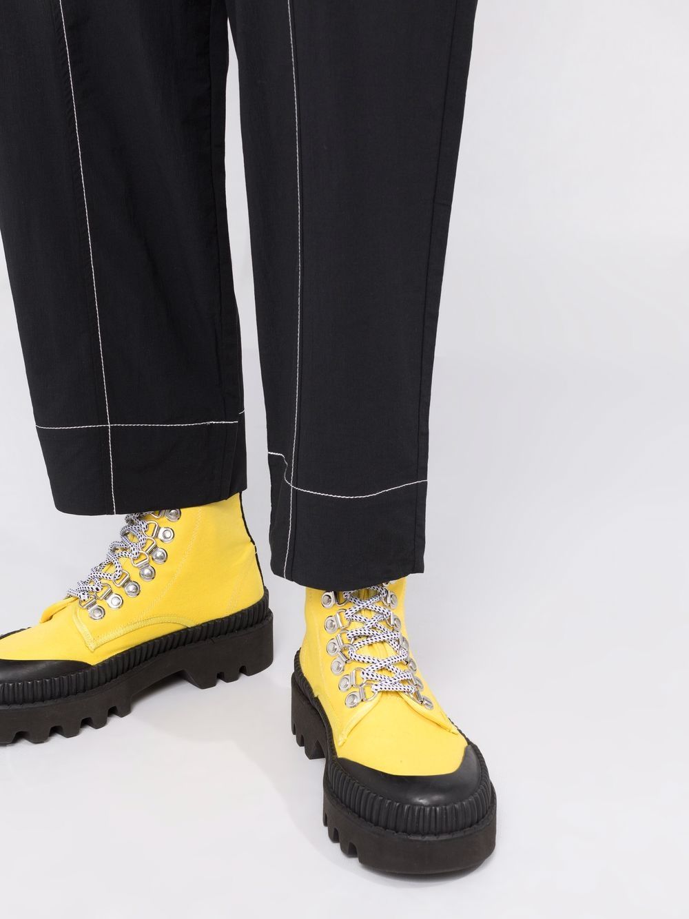 GANNI Straight Trousers with Contrast Stitching