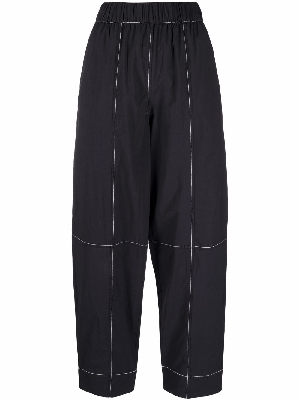 GANNI Straight Trousers with Contrast Stitching