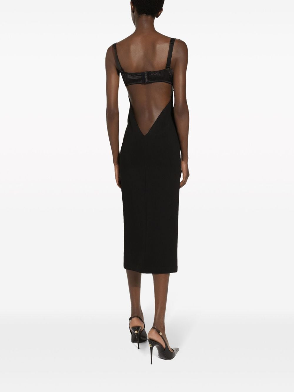 DOLCE & GABBANA Chic Midi Pencil Dress with Bustier Neckline