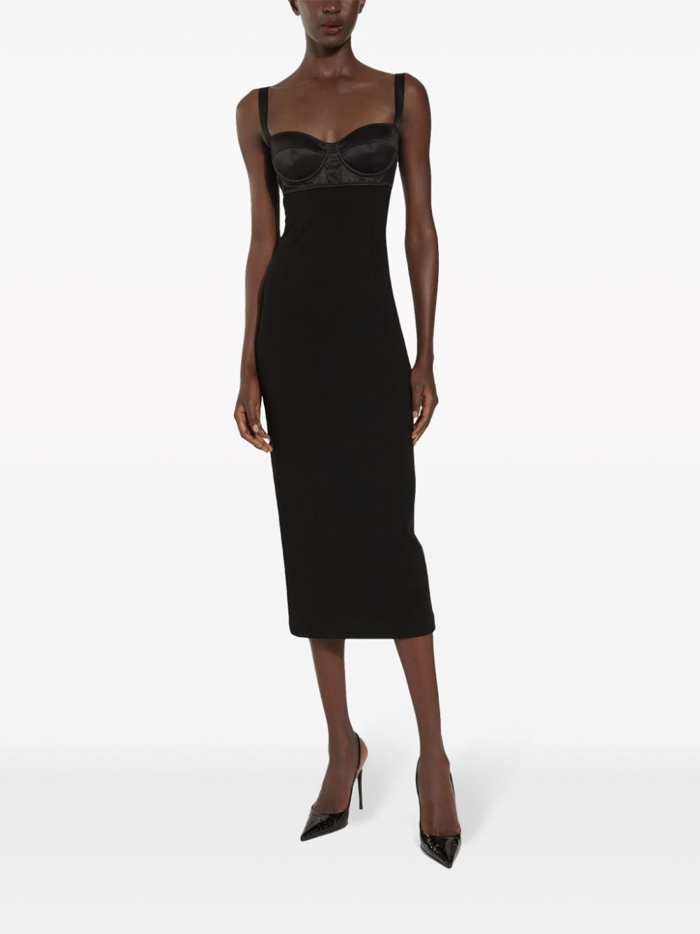DOLCE & GABBANA Chic Midi Pencil Dress with Bustier Neckline