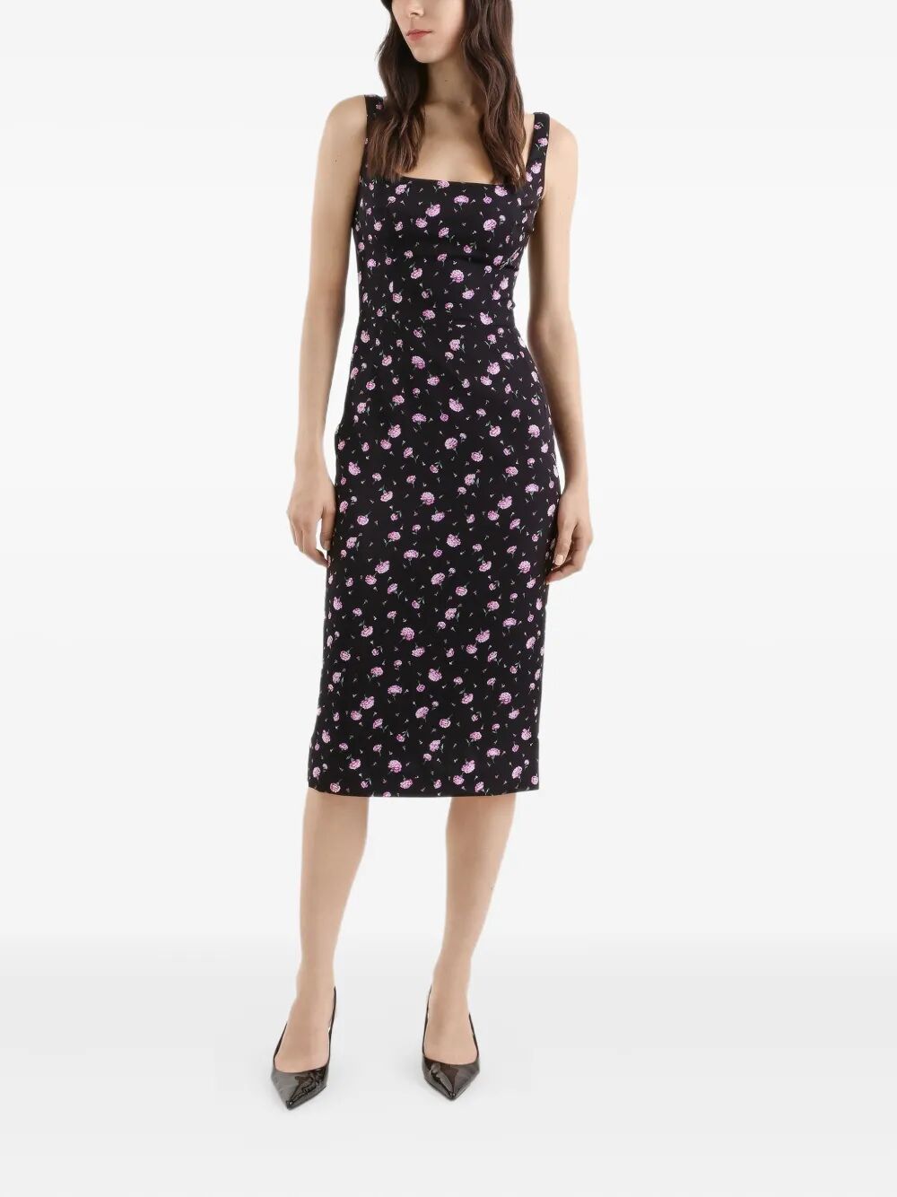 DOLCE & GABBANA Carnations-Print Sheath Dress