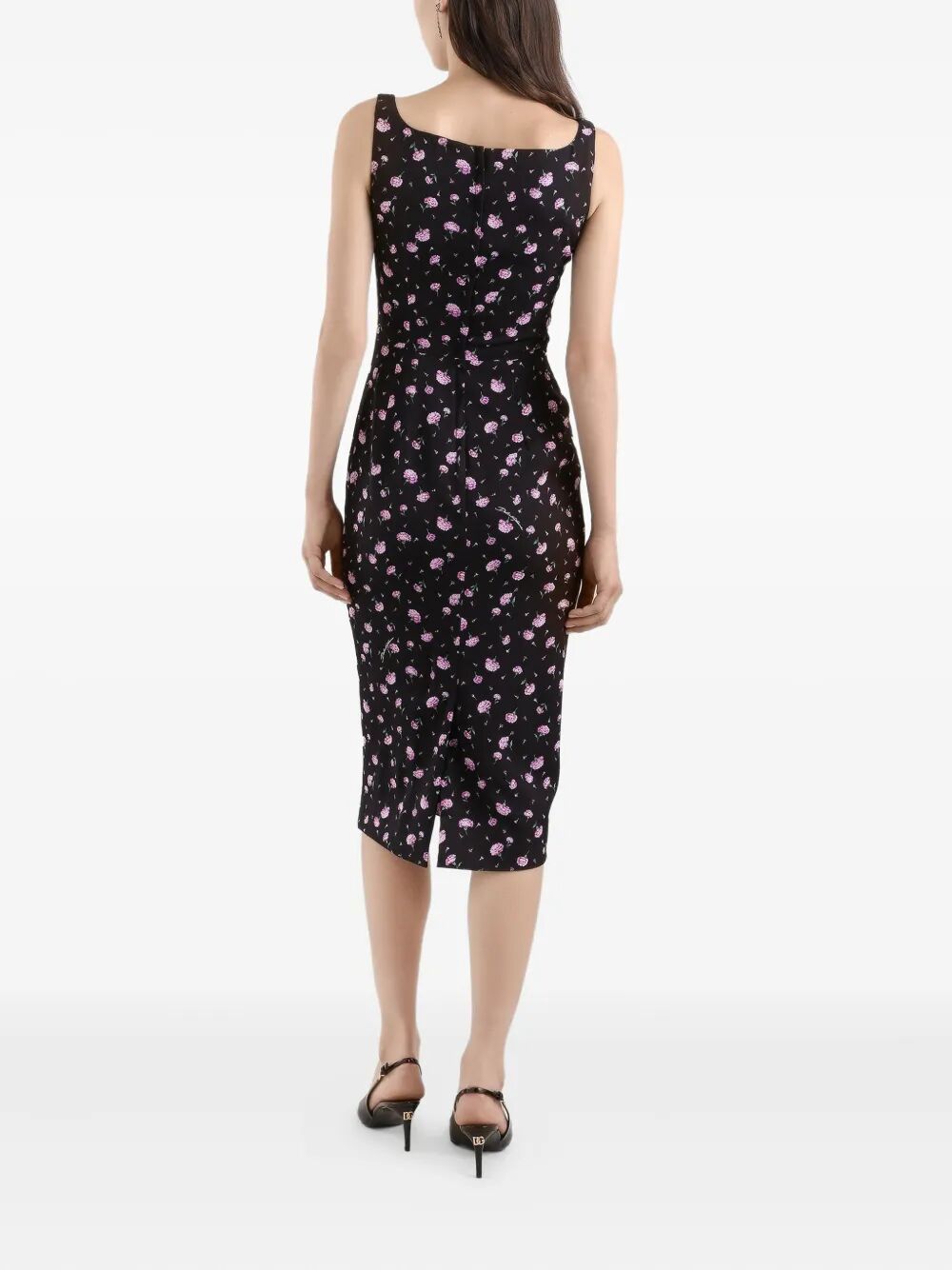 DOLCE & GABBANA Carnations-Print Sheath Dress