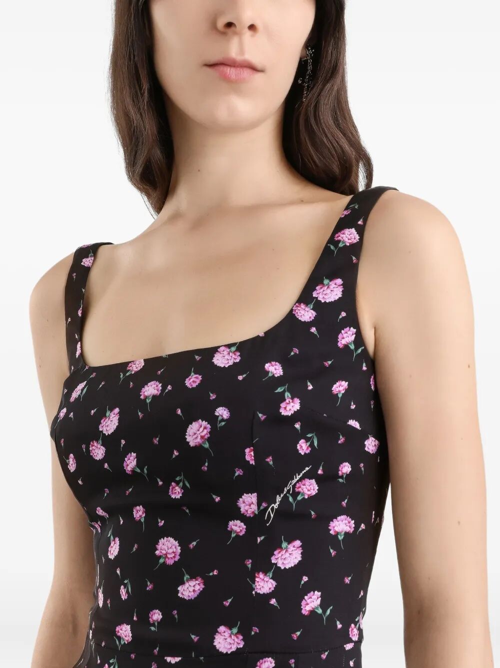 DOLCE & GABBANA Carnations-Print Sheath Dress