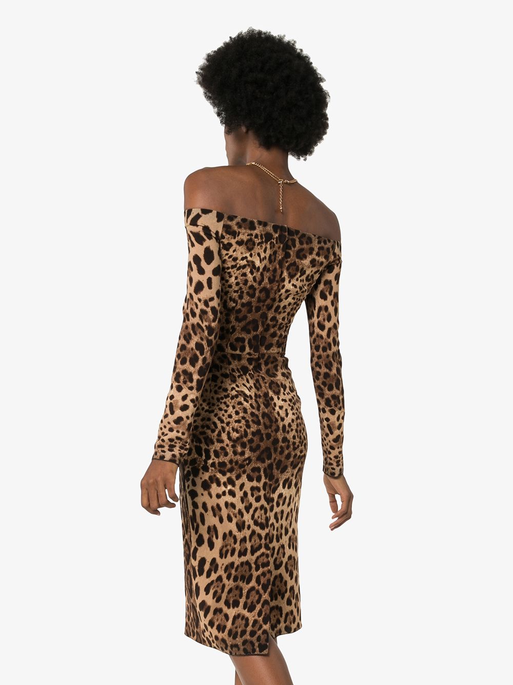 DOLCE & GABBANA Leopard Printed Wool Dress