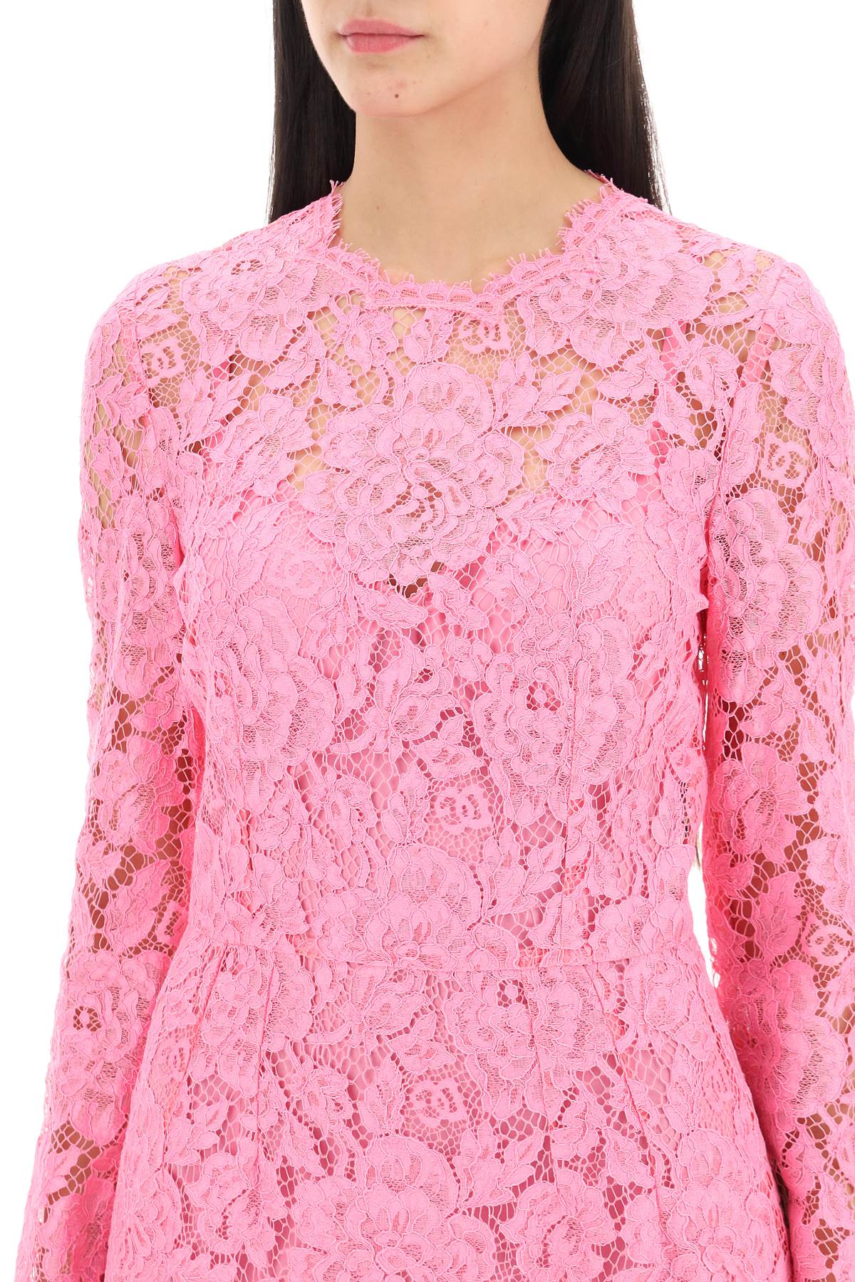 DOLCE & GABBANA Lace Long Sleeve Dress