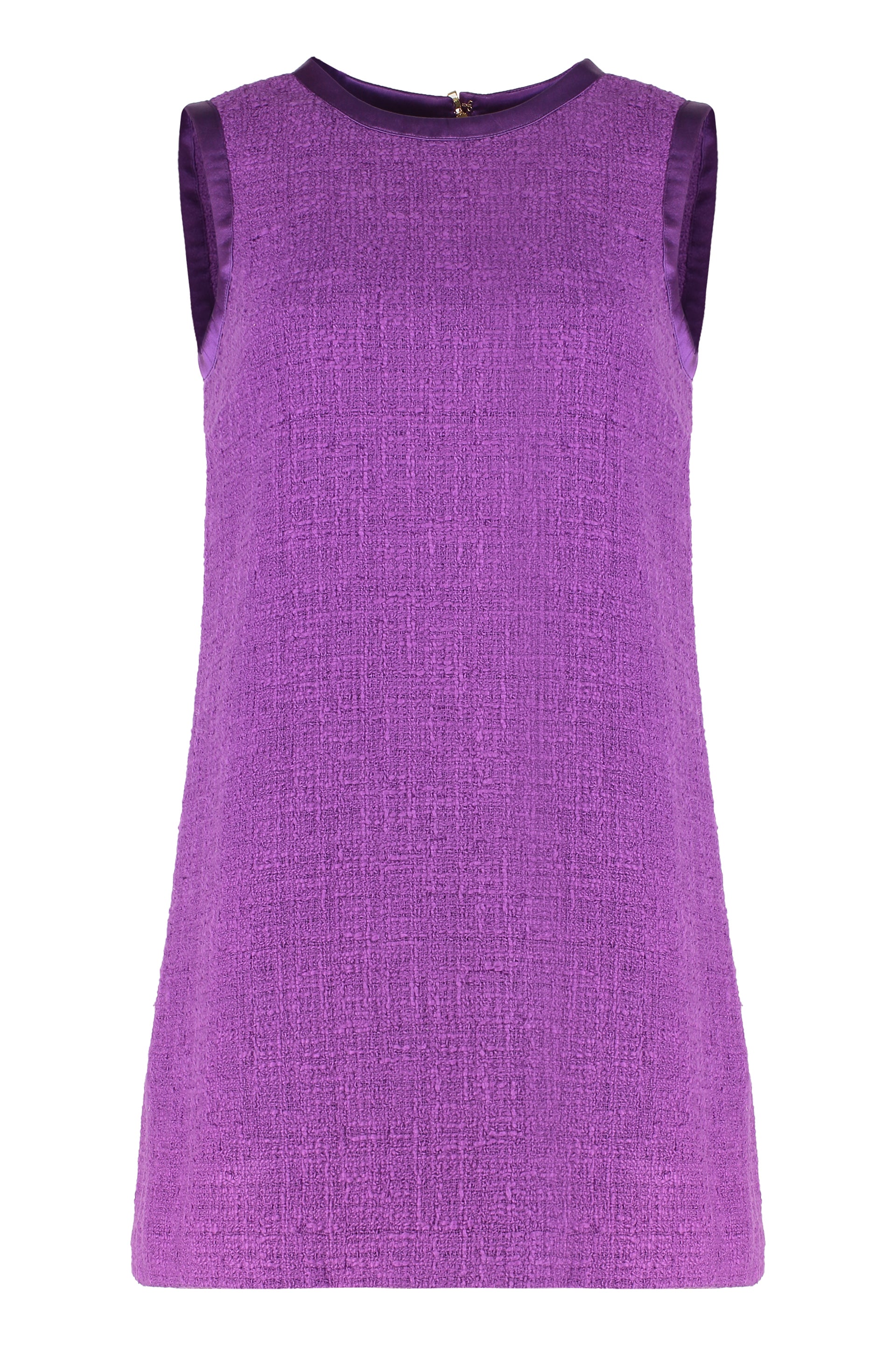 DOLCE & GABBANA Sleeveless Elegant Cotton Blend Tweed Dress