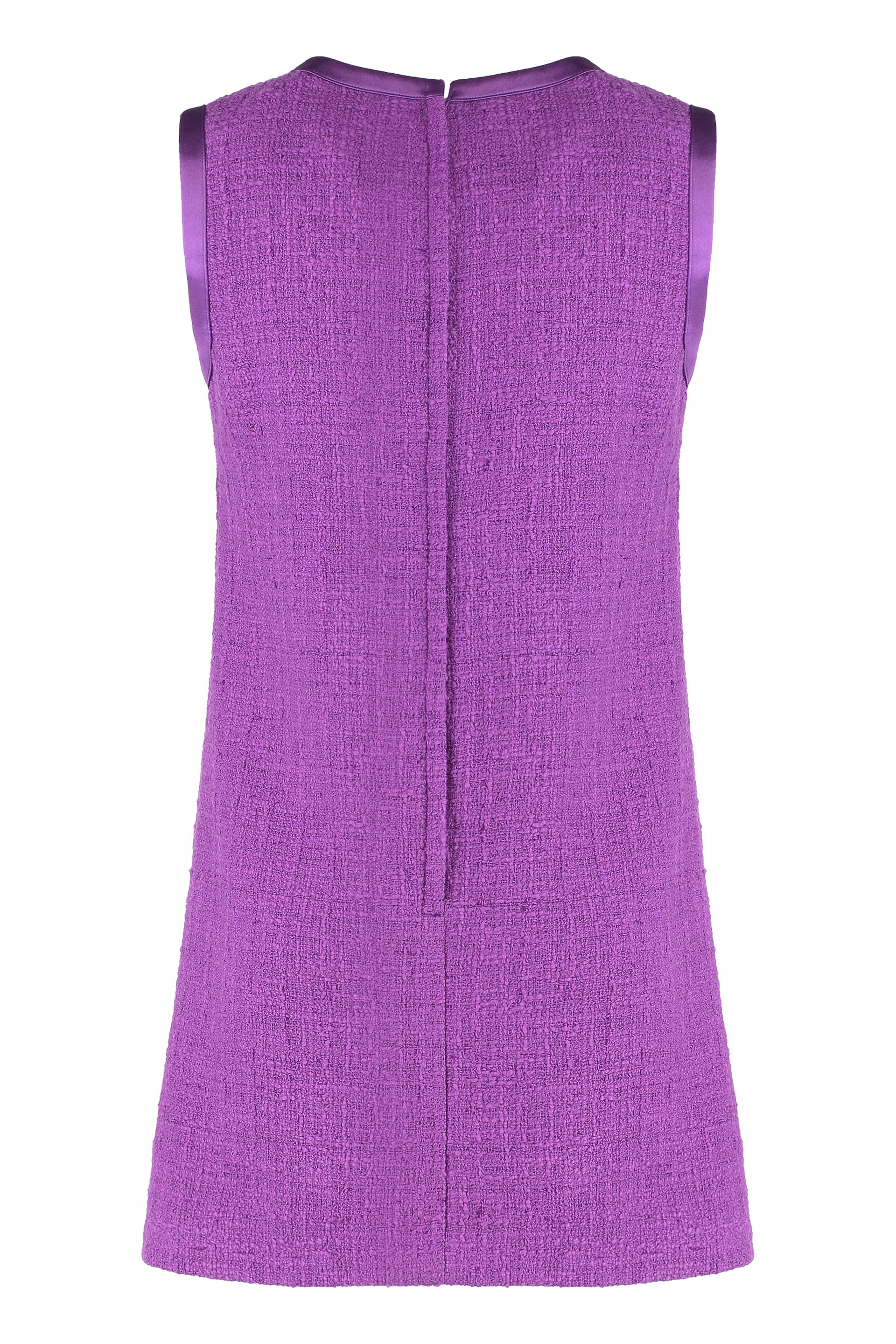 DOLCE & GABBANA Sleeveless Elegant Cotton Blend Tweed Dress