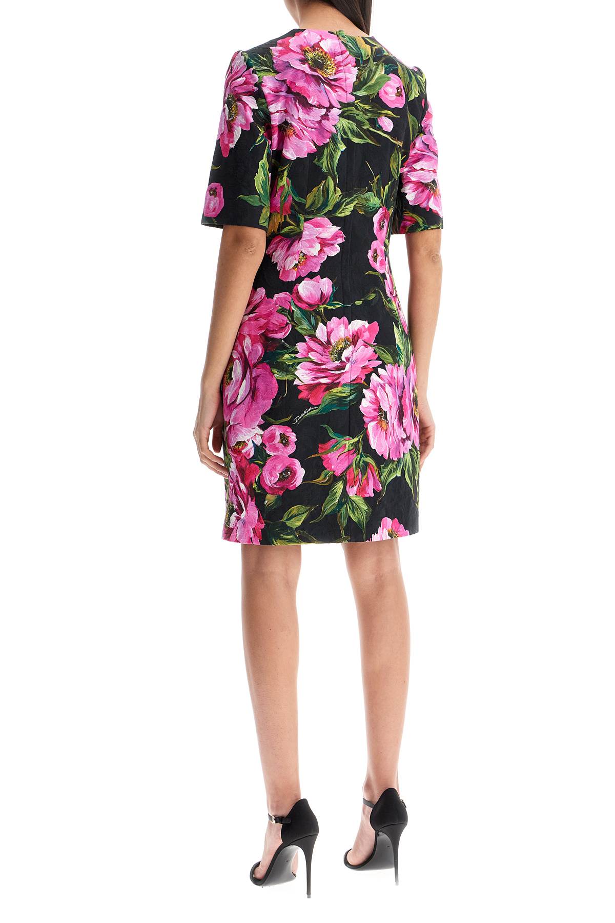 DOLCE & GABBANA Embroidered Stretch Cotton Mini Dress