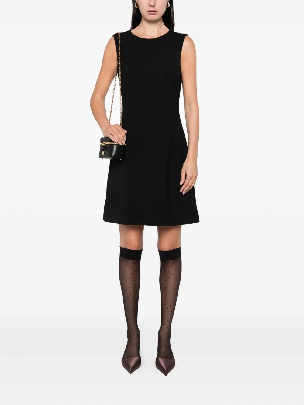 DOLCE & GABBANA Leopard-Print Lining Sleeveless Mini Dress