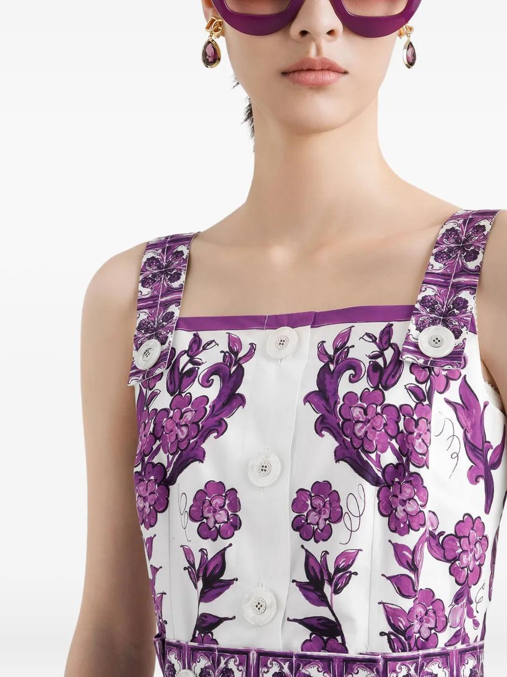 DOLCE & GABBANA Maiolica Print Midi Dress