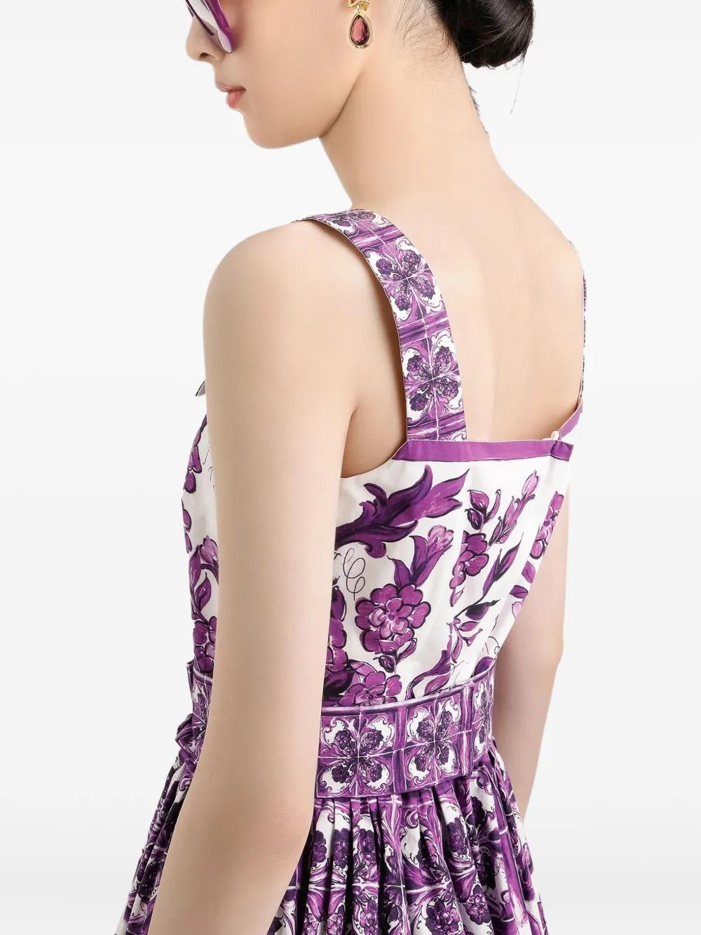 DOLCE & GABBANA Maiolica Print Midi Dress