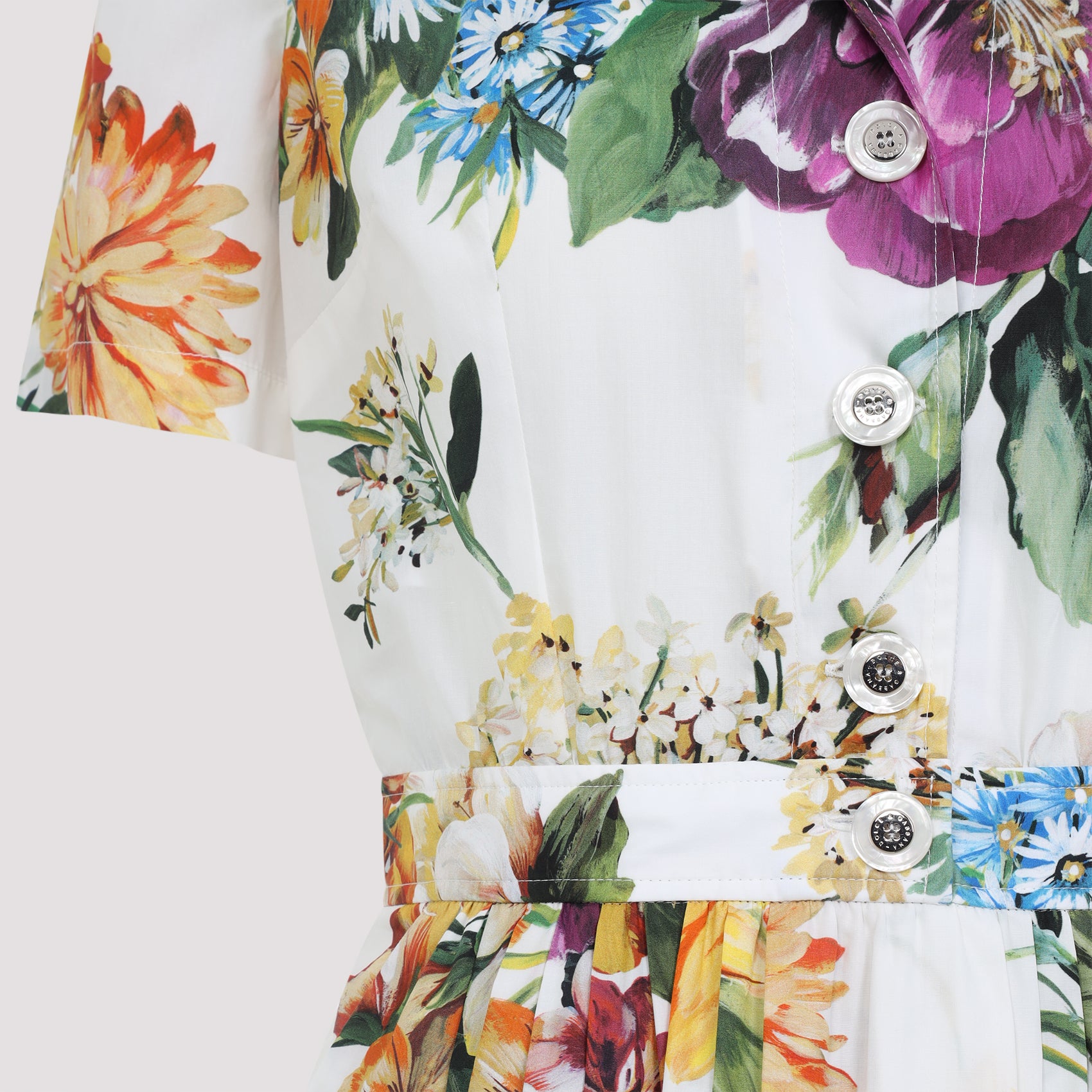 DOLCE & GABBANA Floral Printed Poplin Shirt Dress for Women - FW25