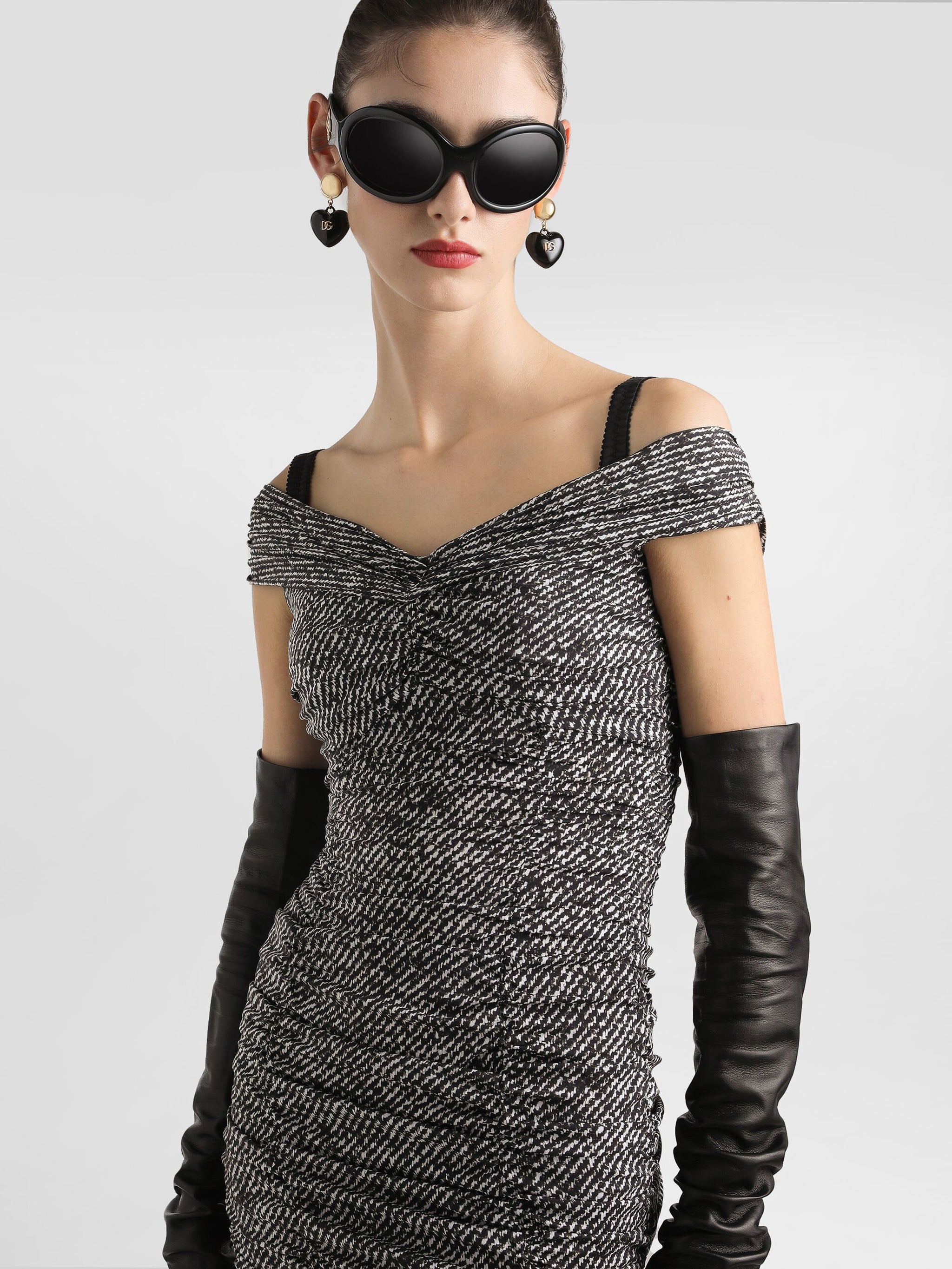 DOLCE & GABBANA Diagonal Print Midi Dress