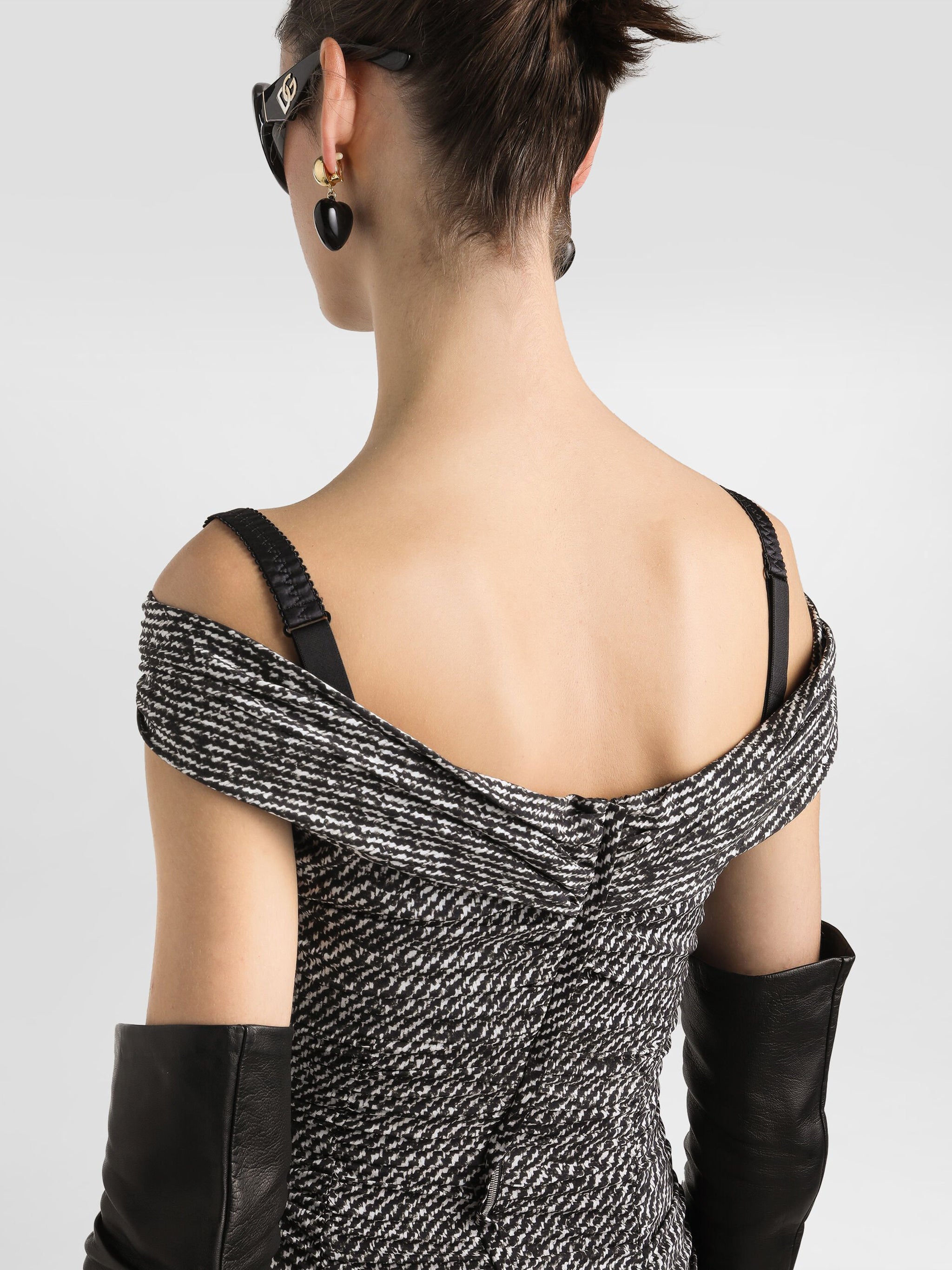 DOLCE & GABBANA Diagonal Print Midi Dress