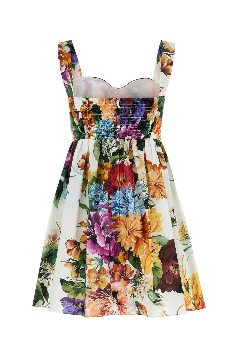 DOLCE & GABBANA Bouquet Print Poplin Mini Dress - Size 40