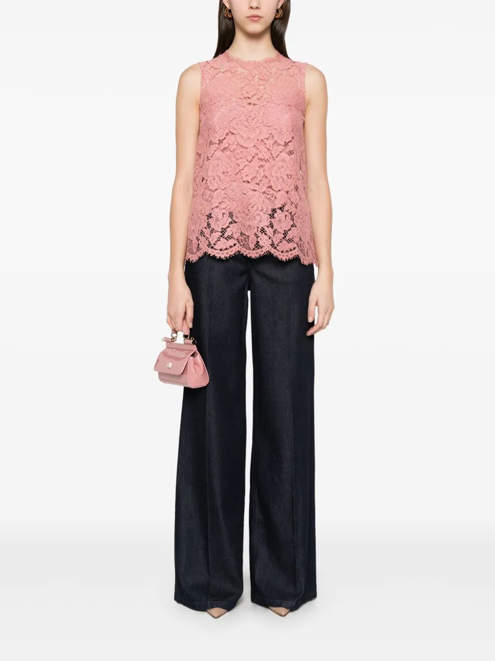 DOLCE & GABBANA Elegant Floral Lace Top for Women