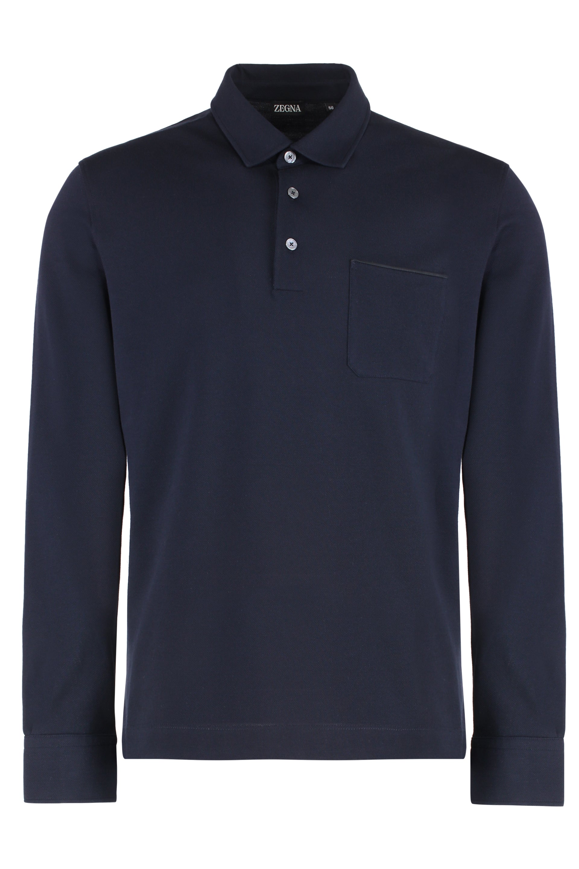 ZEGNA Long Sleeve Mini Cotton Polo Shirt