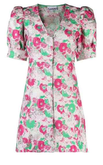 GANNI Stylish Metallic Mini Dress for Women - SS23