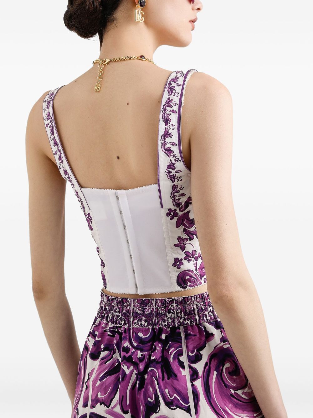 DOLCE & GABBANA Maiolica Print Bustier Top