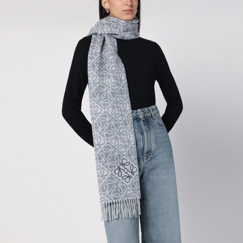 LOEWE Anagram Logo Wool and Cashmere Scarf