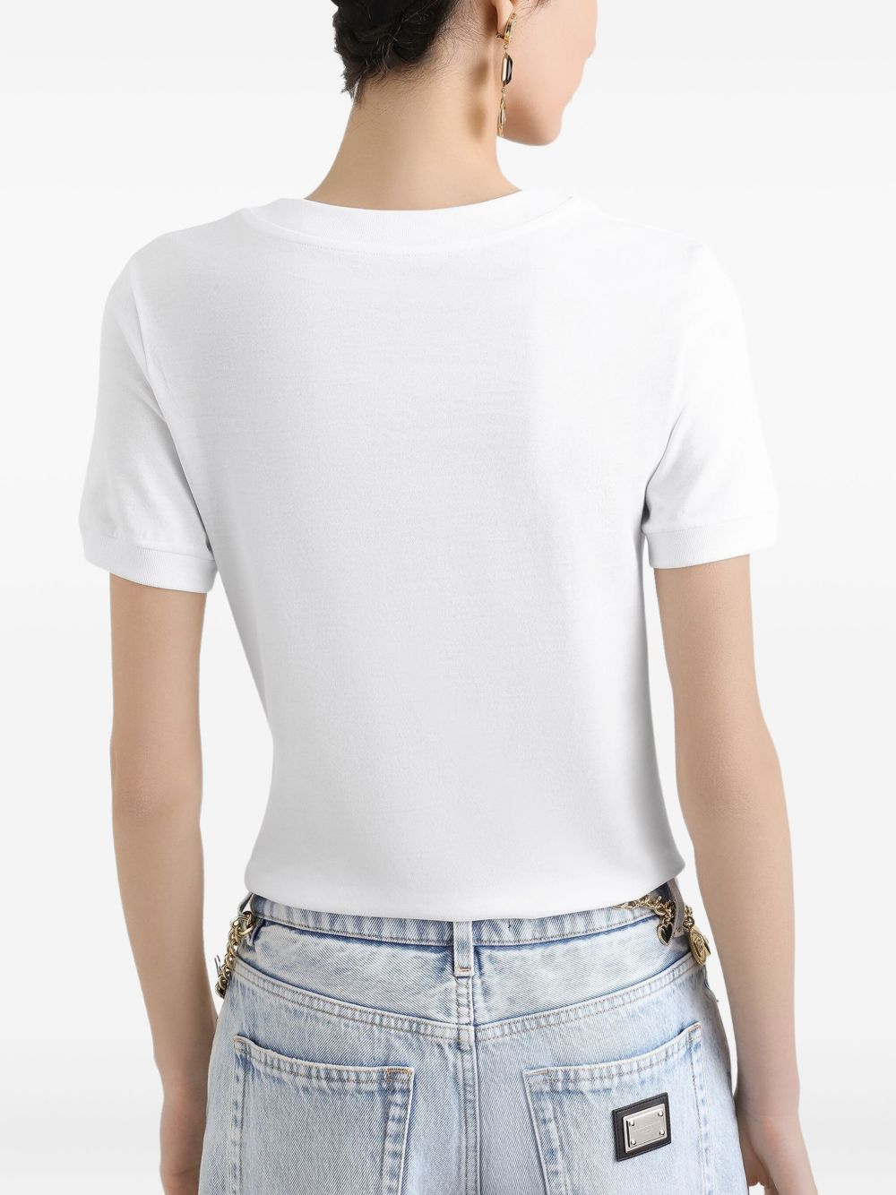 DOLCE & GABBANA Cotton T-Shirt with Medallion - Size 40